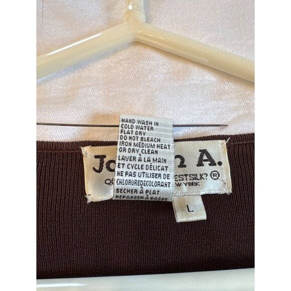 Joseph A. Brown Knit Top L Embellished V-Neckline 3/4 Sleeve Stretch Christmas - Picture 5 of 6